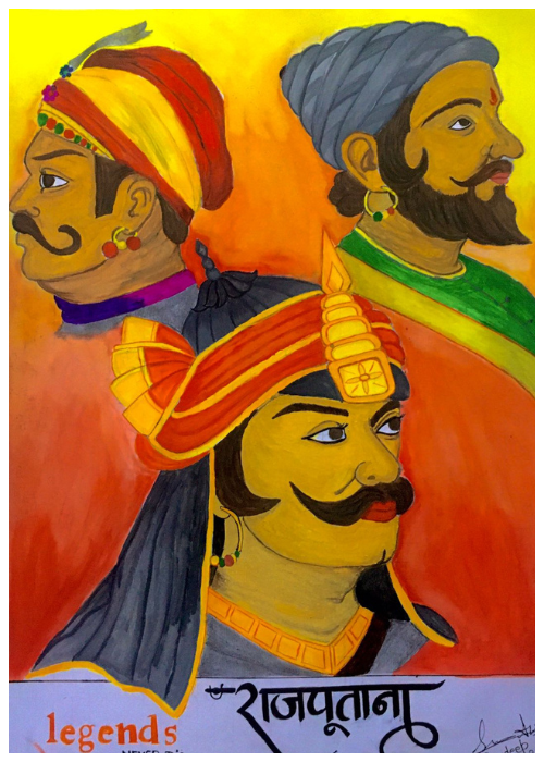 Maharana Pratap legendary Rajput warrior sketch by Sandeep Rajput Rithalya Rajput